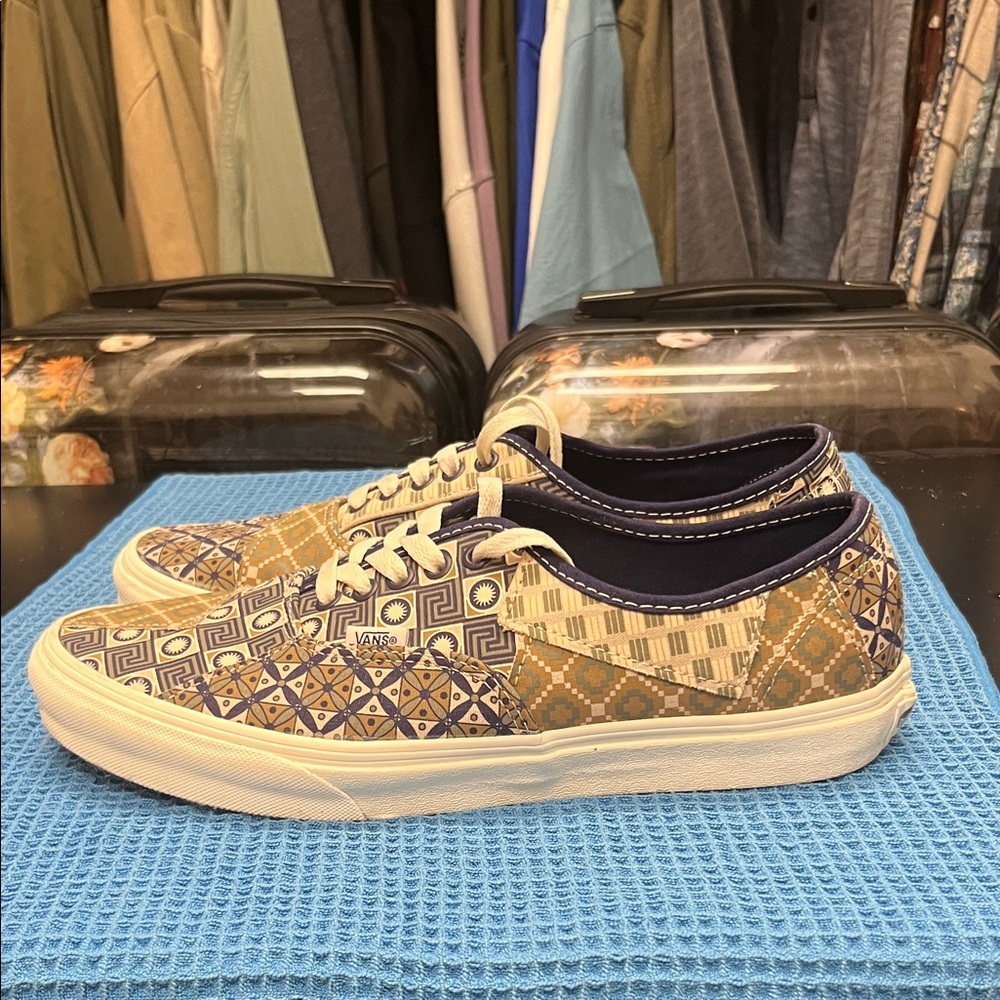 Vans Authentic Geometric Pattern Sneakers - Blue … - image 2
